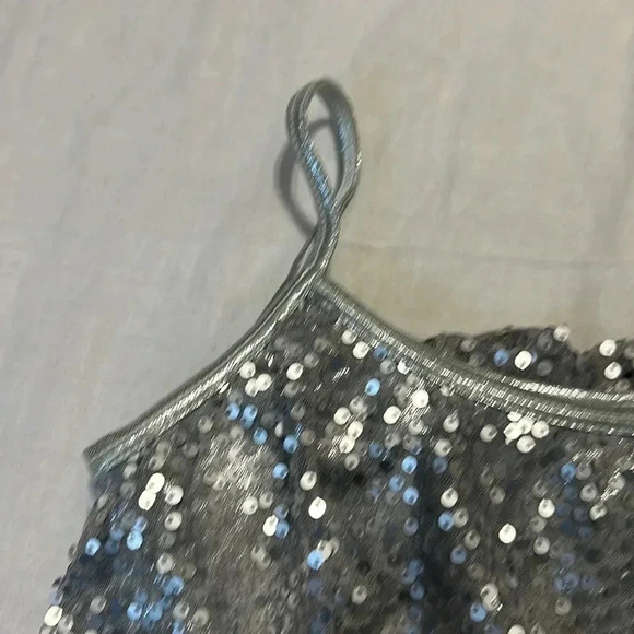 Balera silver sequin layered top dance adult small - Picture 3 of 4